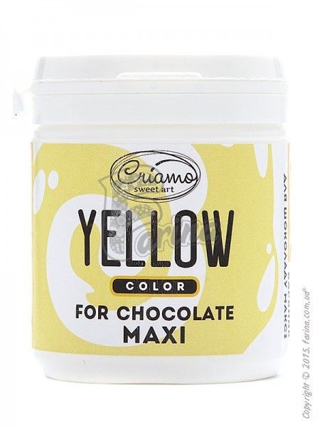 Краситель пищевой для шоколада Criamo Желтый/Yellow maxi 160g< фото цена